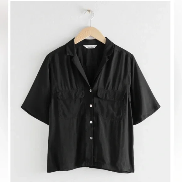 & Other Stories Satin Workwear Shirt - Picture 2 of 3